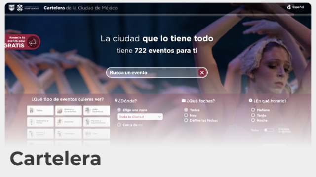 Descubre todos los eventos  que hay en la ciudad.